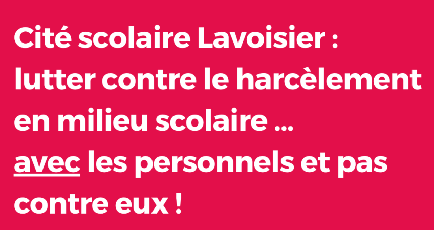 Lutter contre le harcèlement en milieu scolaire : avec les personnels et pas (…)