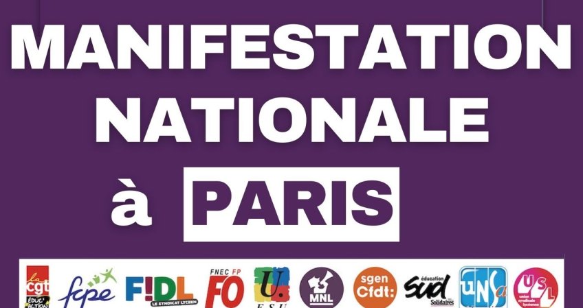 Samedi 25 mai, manif nationale à Paris pour l'École publique, (…)