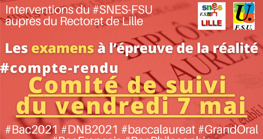 Les examens à l'épreuve de la réalité : compte-rendu du comité de suivi (…)