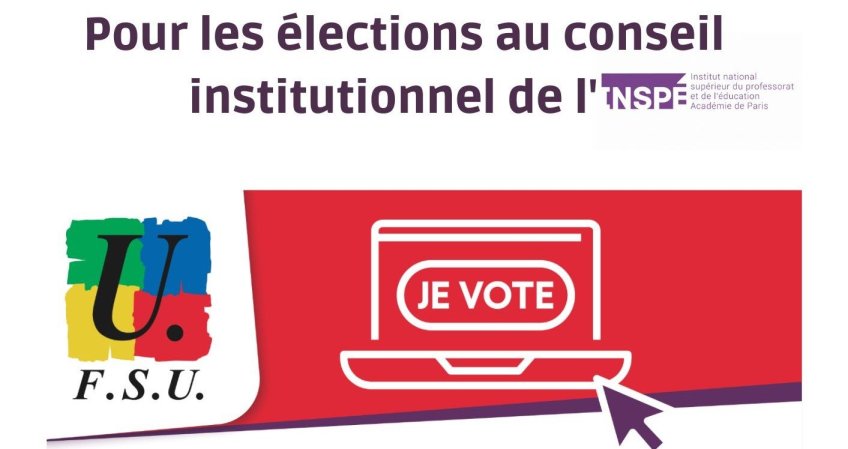 Elections à l'INSPE : Voter et faire voter FSU les 18 et 19 octobre !