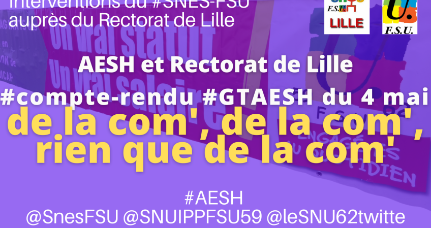 AESH et Rectorat de Lille ... de la com', de la com', rien que de (…)