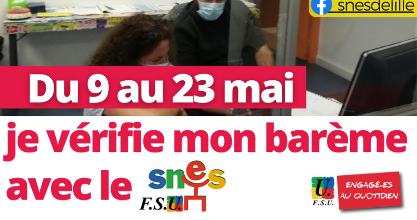 Mutations intra : du 9 au 23 mai, je vérifie mon barème avec le SNES-FSU !