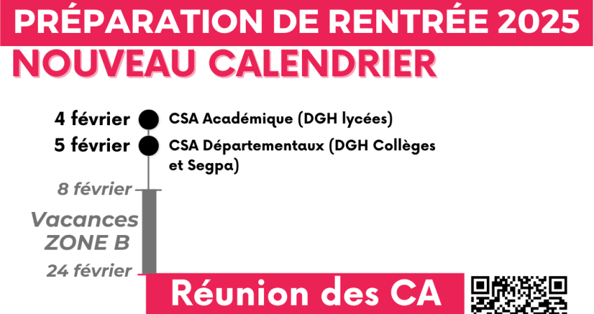 Préparation de rentrée 2025 : nouveau calendrier pour les CA