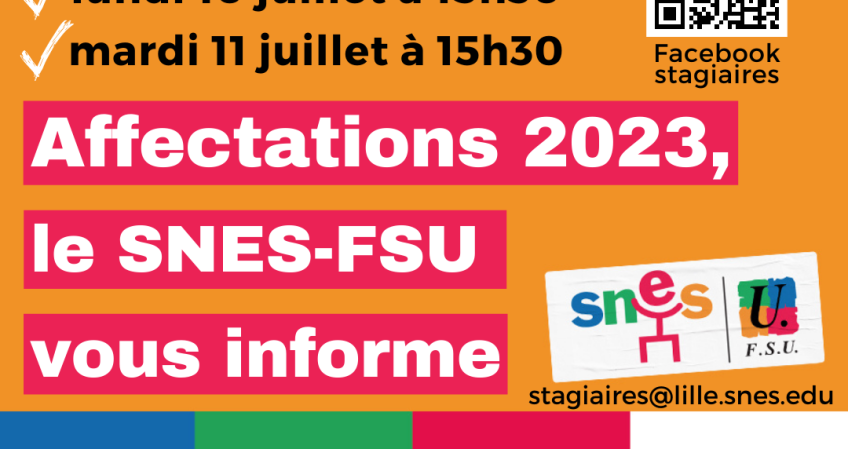 Réunions d'information (en visio) spéciale « affectations stagiaires » (…)