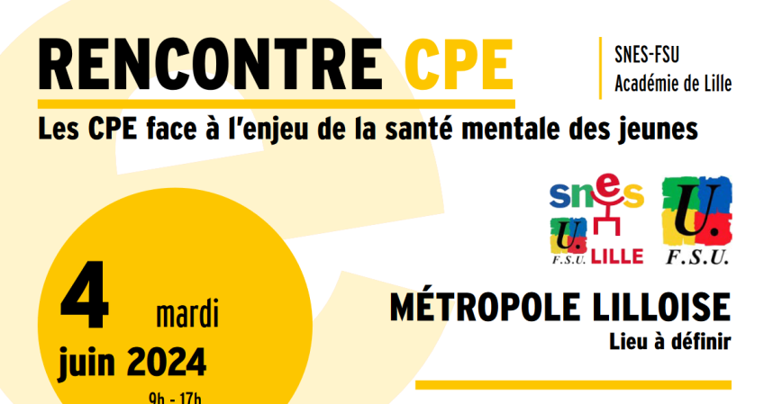 Rencontre CPE du SNES-FSU le mardi 4 Juin 2024