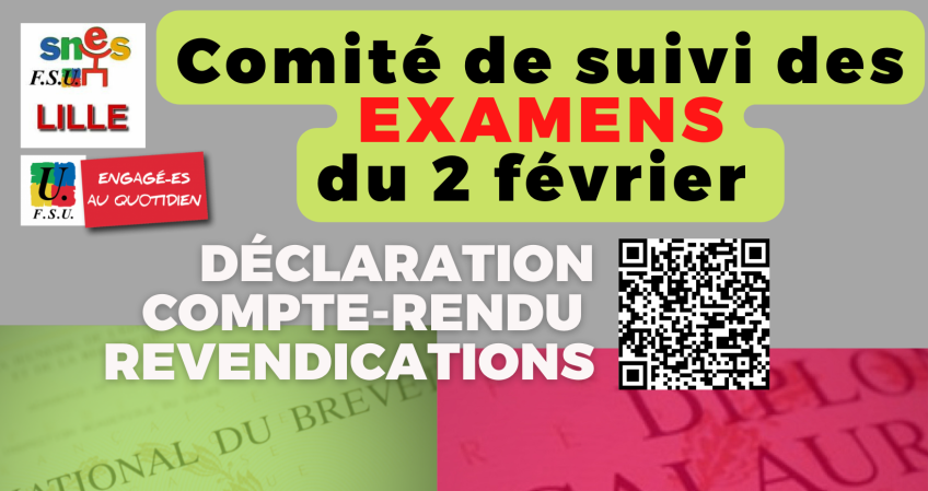 Comité de suivi des examens : la suite