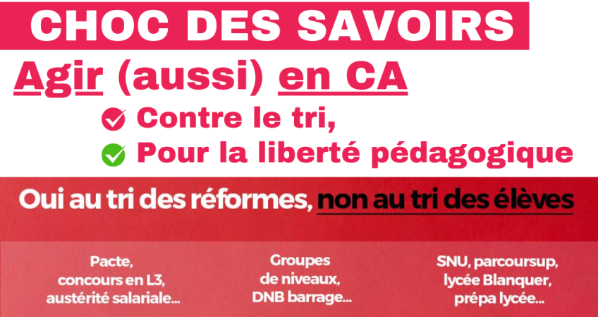 Choc des Savoirs, agir (aussi) en CA !