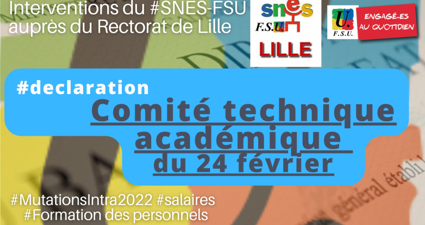 CTA du 24 février : interventions du Snes-FSU sur les salaires et le (…)