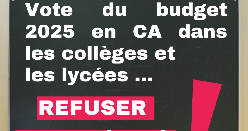 Vote du budget 2025 en CA : refuser l'austérité !