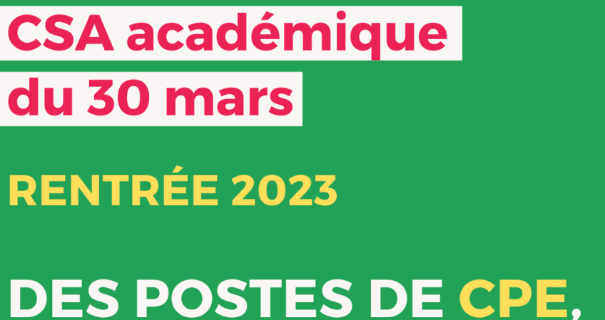 Rentrée scolaire 2023 : Des postes de CPE, pour qui ?