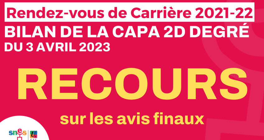 2023 - CAPA du 2d degré - Bilan final recours RDVC 2021 - 2022