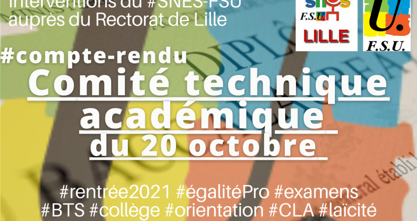 CTA du 20 octobre : déclaration et interventions de la FSU