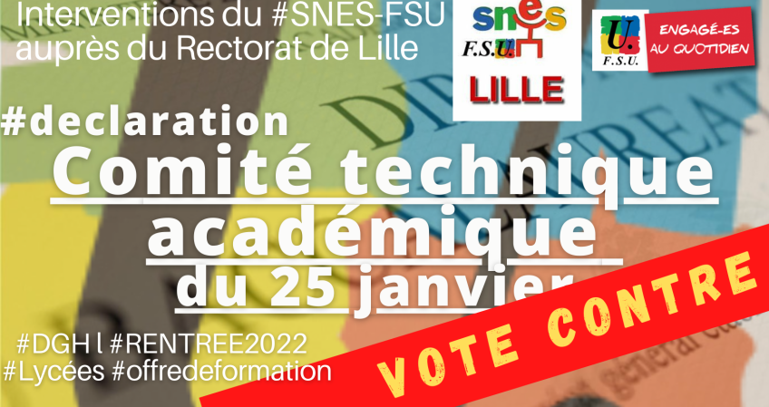 CTA du 25 janvier : interventions du Snes-FSU sur les retraits de moyens à (…)